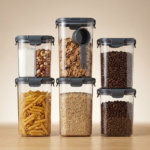 Pestsafe Airtight Dry Food Storage Canister Set with Measuring Scoop, 6 Piece