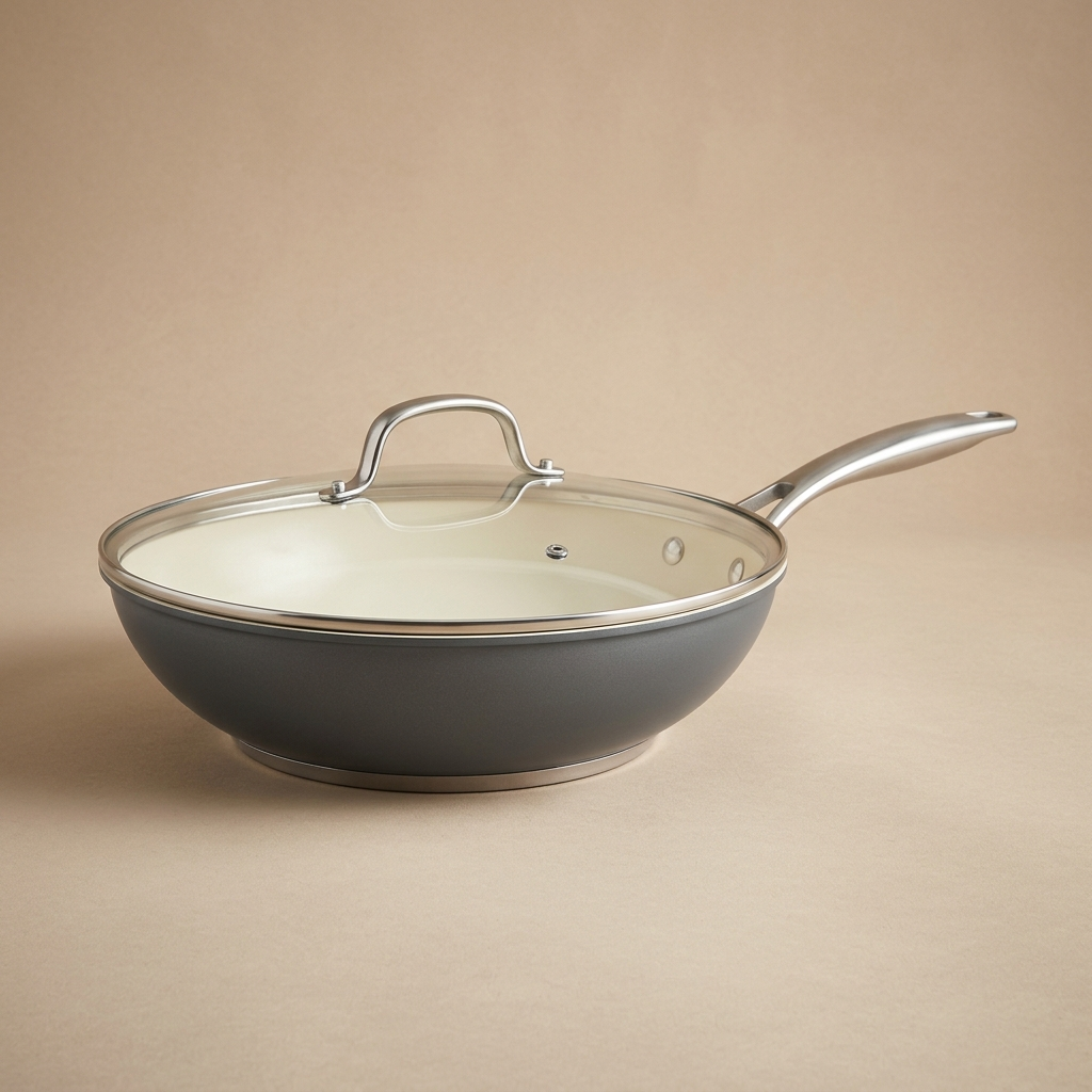 main-01-5 Pestsafe 12-Inch Ceramic Nonstick Wok Pan with Lid - Image 1