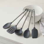 Pestsafe 5-Piece Silicone Kitchen Utensil Set with Stainless Steel Handles - Image 3